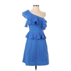 NEW NWT Lilly Pulitzer Josey One Shoulder Dress Coastal Blue Eyelet Size 0